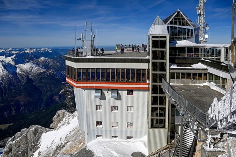 Mountain station of the Zugspitz cable car, Austrian side, municipality of Ehrwald, Reutte