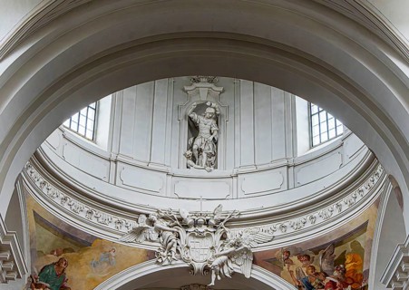 Interior photos in St. Salvator Cathedral in Fulda, officially High Cathedral in Fulda, center of