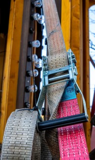 Detailed photo, safety belts for transporting heavy objects, Berlin, Germany