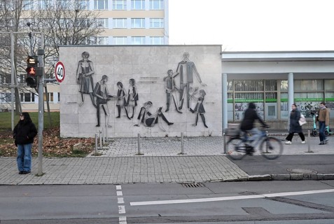 Relief in the entrance area of the University of Erfurt on Nordhäuser Straße