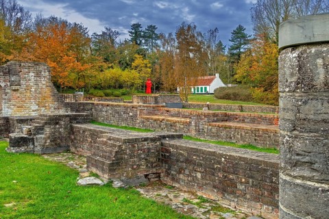 Ruins of the medieval 13th century Abbey of the Dunes, Abdij Ten Duinen, Cistercian monastery at