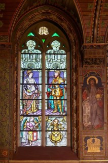 Holy Blood chapel, Figurative stained-glass window, Bruges, Belgium