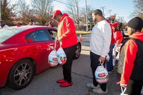 Detroit, Michigan, USA - 22 November 2025 - The Kappa Detroit Foundation distributed frozen turkeys