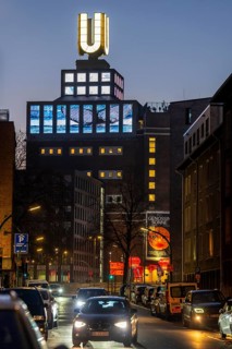 The Dortmunder U, art museum, former brewery, video screens in windows, North Rhine-Westphalia,
