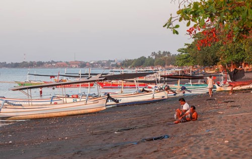 Fishing outrigger boats, Lovina, Bali, Indonesia