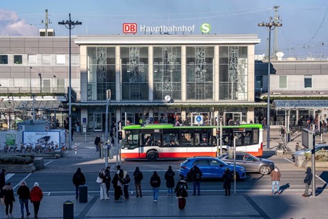 Dortmund Central Station, Station Building, Station Foreground, Pedestrian Crossing at Königswall