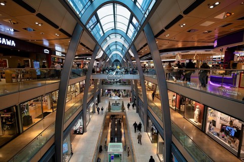 Interior view, shops, passers-by, Food Sky, shopping mall, Europa-Passage, Free and Hanseatic City