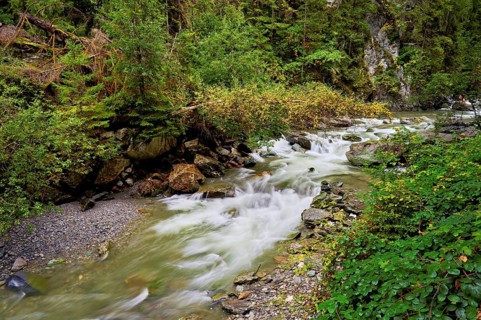 Diosaz mountain river in the gorge, Gorges de la Diosaz, Les Houches, Chamonix-Mont-Blanc,