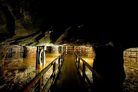Old tunnel in the salt mine, Bex, Canton of Vaud, Switzerland