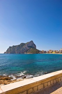 La Fossa-Levante Beach, Penon de Ifach landmark, Calpe Valencia, Costa Blanca, Spain