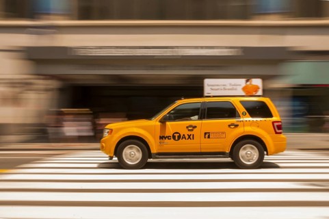 Yellow Cab, Taxi, Midtown, Manhattan, New York City, USA, North America