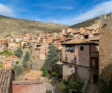 Historic buildings in medieval village of Albarracín, Teruel province, Aragon, Spain