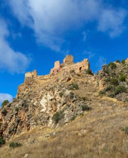 Ruins of castle, Castillo de Santa Croche, Sierra de Albarracín, Teruel province, Aragon, Spain