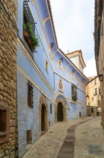 Casa de los Navarro de Arzuriaga, the Blue House, historic buildings in medieval village of