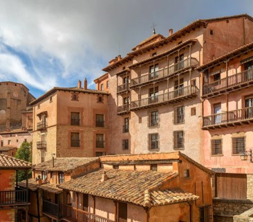 Historic buildings in medieval village of Albarracín, Teruel province, Aragon, Spain