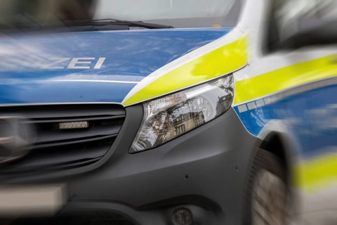 Close-up of a police vehicle as a symbol of a police operation