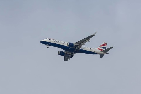 Embraer ERJ-190 jet passenger aircraft of British Airways BA CityFlyer airlines in flight on