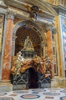Opulently designed tomb of Pope Alexander VII in St. Peter's Basilica, Basilica of St. Peter's