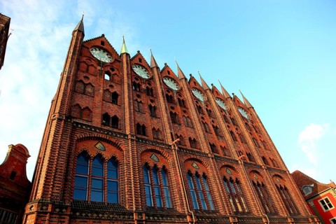 Town hall in the urban area of Altstadt, Stralsund, Hanseatic City of Stralsund, Vorpommern-Rügen