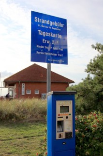Vending machine for payment of tourist tax, beach fee, day pass, here Poel on the Baltic Sea,