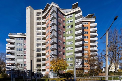 Julia skyscraper designed by architects Hans Scharoun and Wilhelm Frank. The building is part of