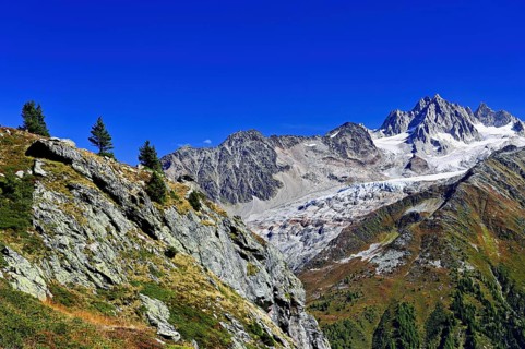 Glacier du Tour behind Aiguilles du Tour, Chamonix-Mont-Blanc, Haute-Savoie, France