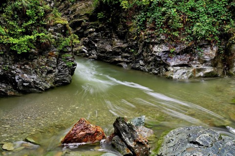 Diosaz mountain river in the gorge, Gorges de la Diosaz, Les Houches, Chamonix-Mont-Blanc,