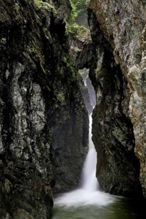 Small waterfall, Diosaz mountain river in the gorge, Gorges de la Diosaz, Les Houches,