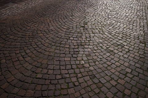 Cobblestones, street pavement, pedestrian zone, old town, Bietigheim-Bissingen, Baden-Württemberg,