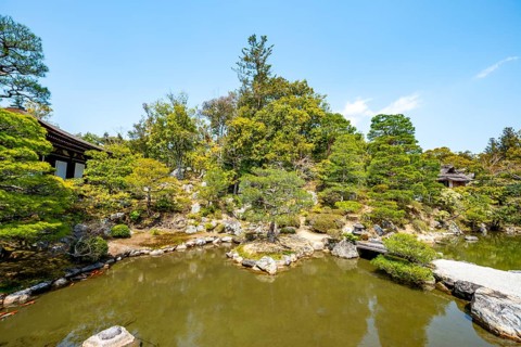 Japanese Garden with Pond, North Garden, Kitaniwa or Hokutei Garden, Ninna-ji Goths, Buddhist