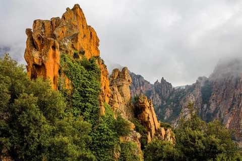 Calanche, bizarre rock formations 400 m above sea level, UNESCO World Heritage Site, Corsica,
