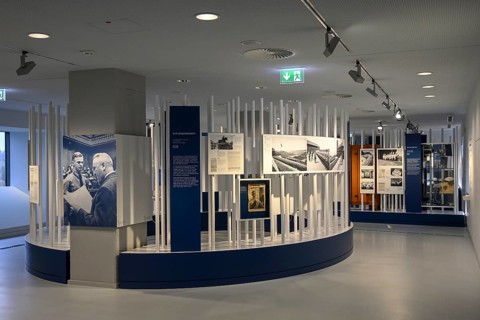 Exhibition Destiny Herrenmensch in the former NS Ordensburg Vogelsang, interior view, Eifel