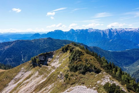 Drone shot, Egelseehörndl, Postalm, Osterhorn Group, Salzkammergut, Province of Salzburg, Austria