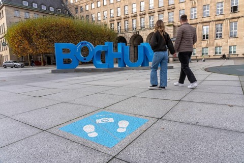 Photo spot with Bochum lettering in front of Bochum City Hall, North Rhine-Westphalia, Germany