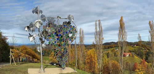 Glass sculpture, largest grape in the world, Eorykogel, Leutschach, South Styrian hills, South