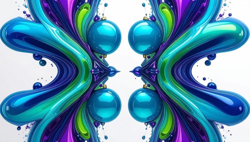 Symmetric Abstract Bright Liquid Ornament Background, futuristic wallpaper template illustration,