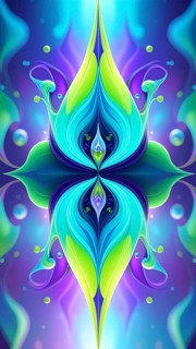 Symmetric Abstract Bright Liquid Ornament Background, futuristic wallpaper template illustration,