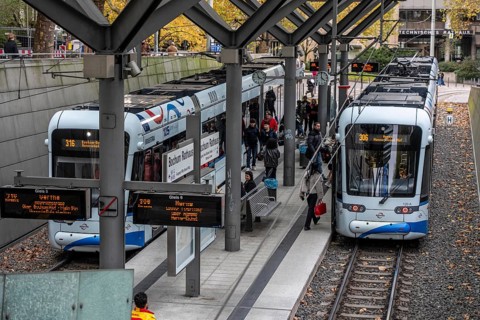 Bogestra station Rathaus Bochum, tram, subway, directly at the town hall, Hans-Böckler-Straße,