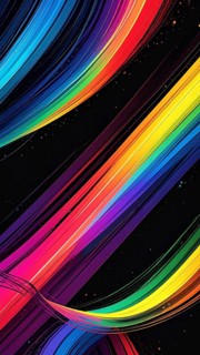 Abstract digital art featuring vibrant, intersecting neon lines creating a geometric pattern,