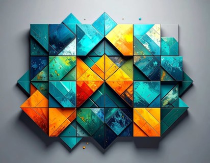 Abstract modern template, geometric effect stylized as mosaic tile, vibrant colorful business