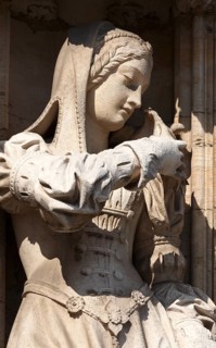 Sculpture at City Hall on Grand Place, Brussels, Belgium
