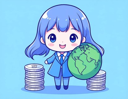 Green earth globe with silver coin stack symbolizing global finance economy and sustainable growth,