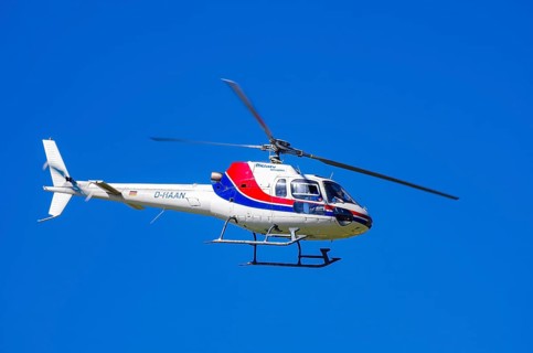 An Aerospatiale AS-350 BA Ecureuil helicopter, registration D-HAAN, from Meravo Air Company during