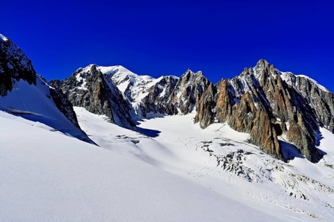 View of the mountains from the Télécabine Panorama Railway, La Tour Ronde, Mont Blanc, Mont Maudit,