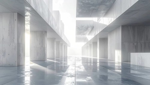 3d illustration of abstract modern architecture background, Minimal geometry architectural design,