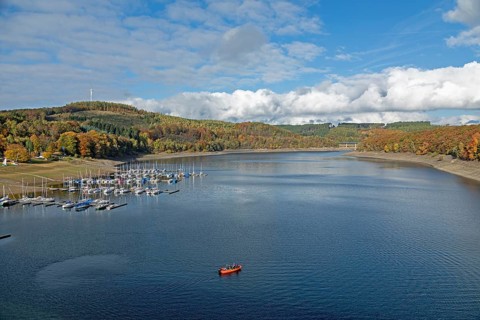 Yachthafen, Sondern, Olpe, Biggesee, Sauerland, North Rhine-Westphalia, Germany