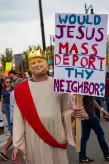 Detroit, Michigan USA - 18 October 2025 - A large crowd gathered for a 'No Kings' rally, protesting