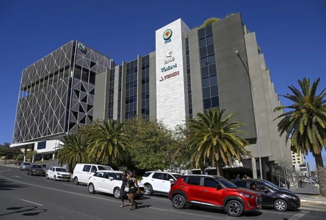 Street scene on the corner of Fidel Castro Street and Independence Avenue, Windhoek, Khomas region,
