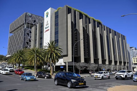 Street scene on the corner of Fidel Castro Street and Independence Avenue, Windhoek, Khomas region,
