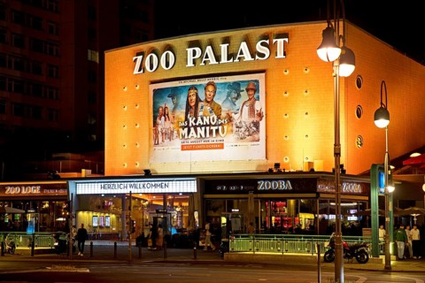 The important cinema Zoo Palast in the evening, Charlottenburg, City-West, Berlin, Germany